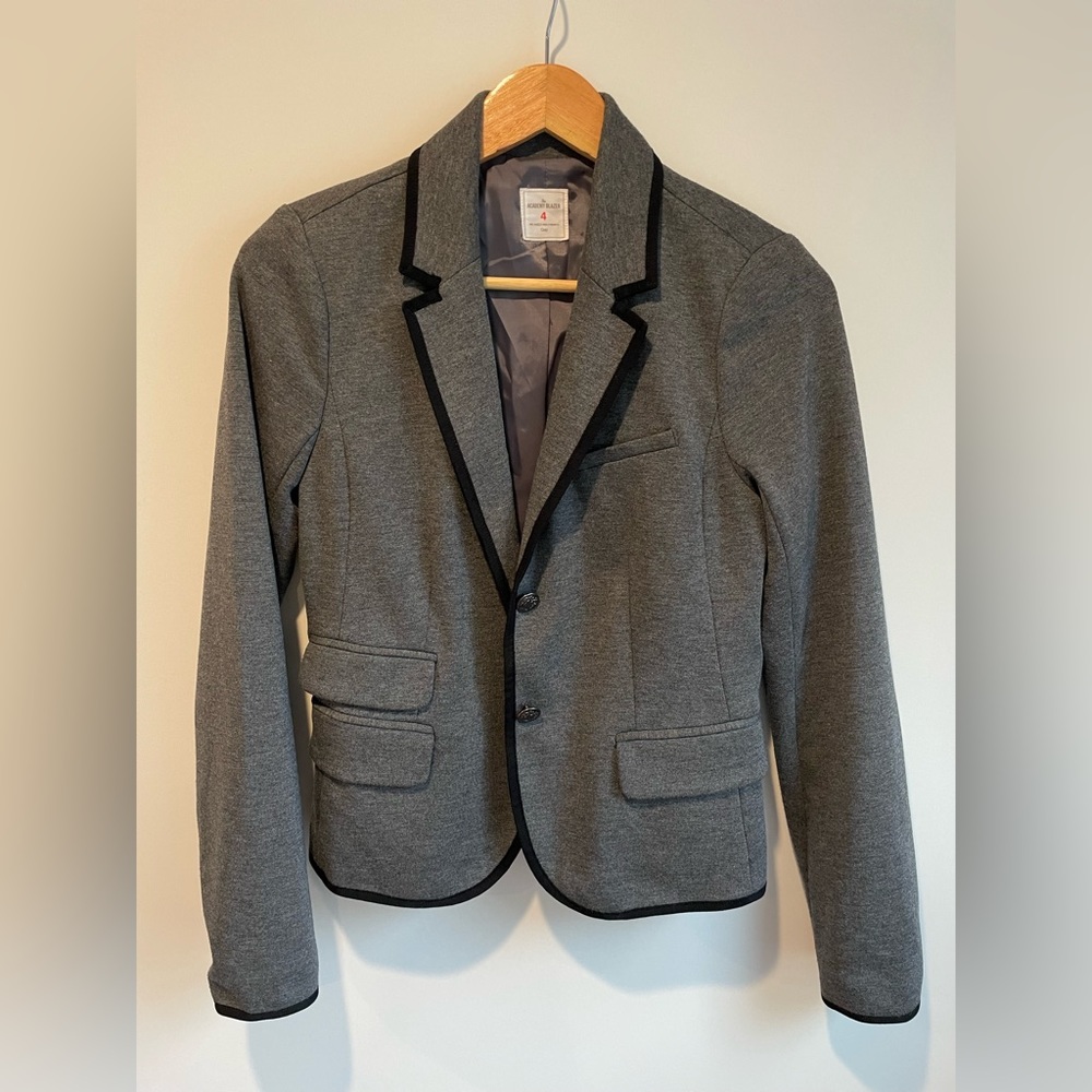Gap The Academy Blazer in Grey with Black piping size 4